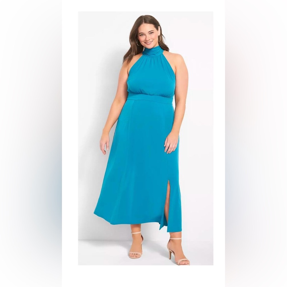 Lane Bryant Halter Tie-Neck Maxi Dress